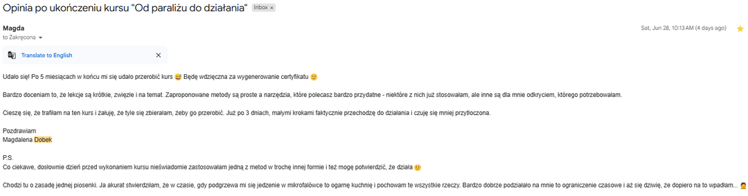 Opinia klienta 9